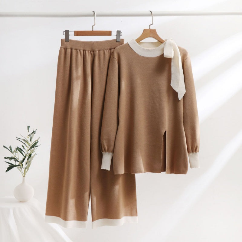 Loose Knit Sweater and Wide-Leg Pants