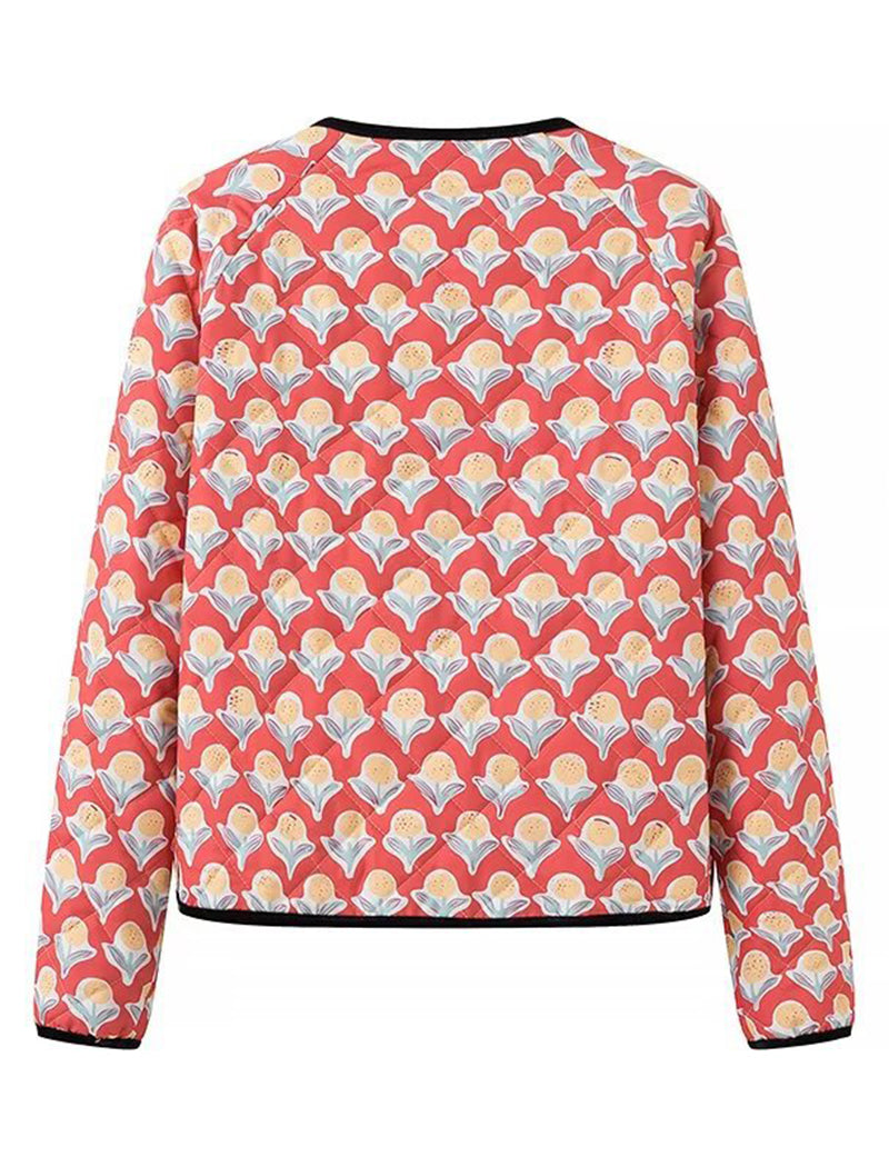 Graphic Quilted Wrap Jacket