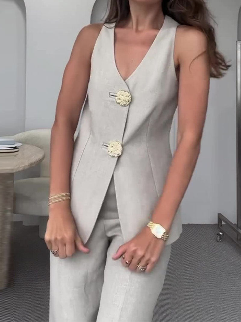 Fitted Vest and Trouser Pant Set