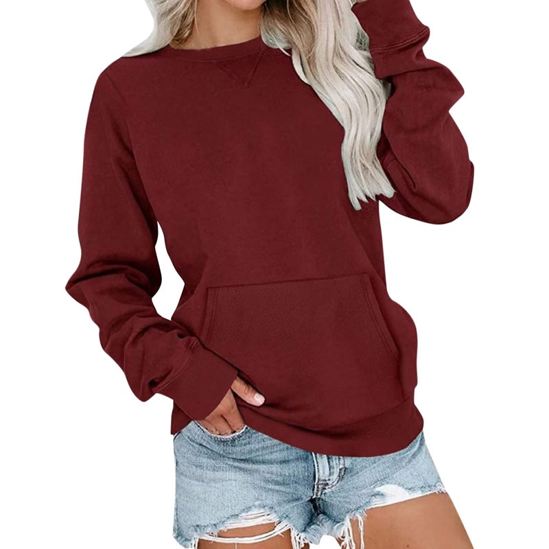 Crew Neck Loose Long Sleeve Top