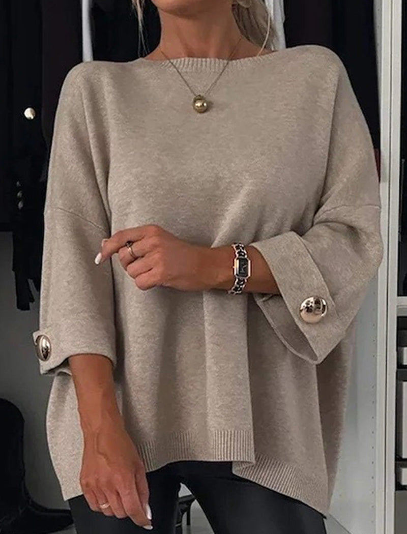 Relaxed Buttoned Knit Top