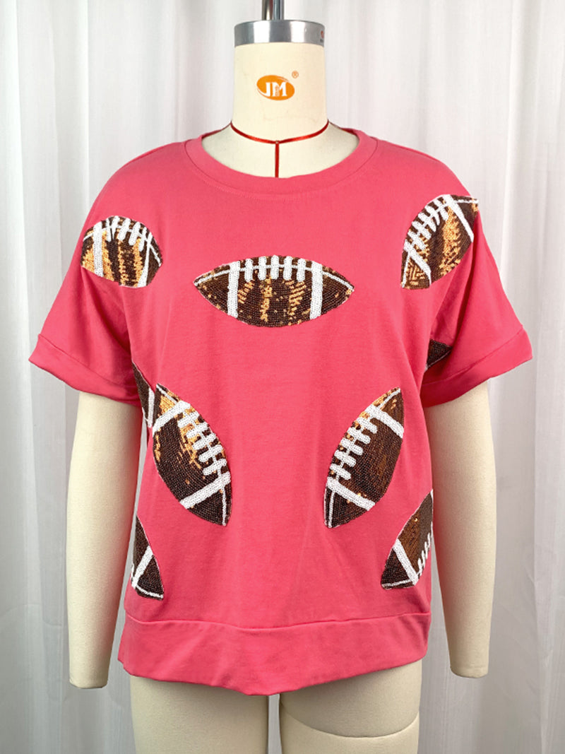 Sequin Football Graphic Tee