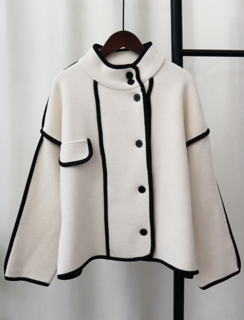 Button-Up Cape-Style Jacket