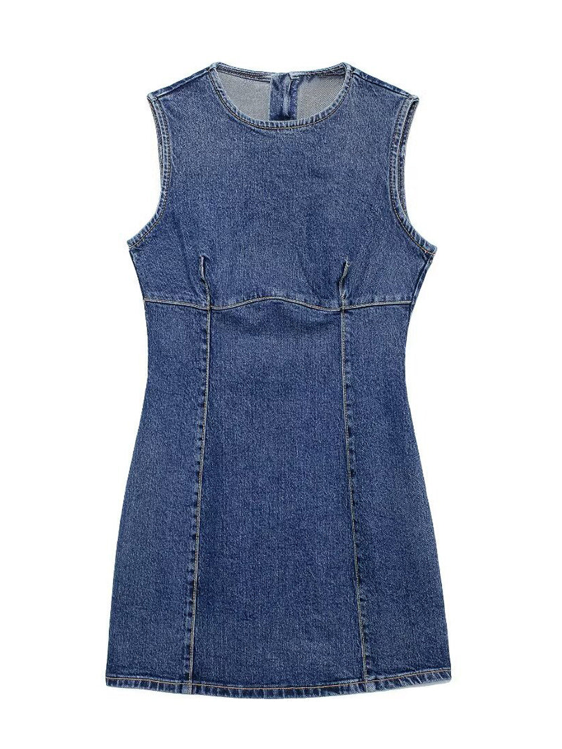 Sleeveless Denim Mini Dress