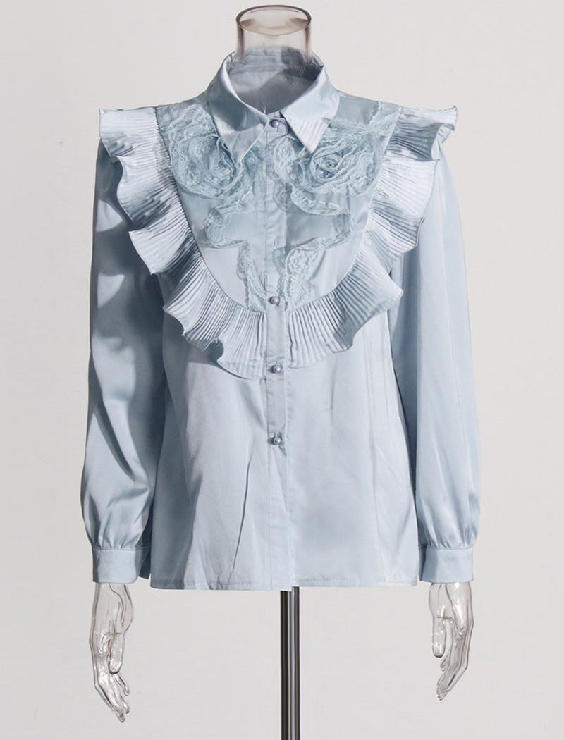 Ruffle Detail Rose Blouse