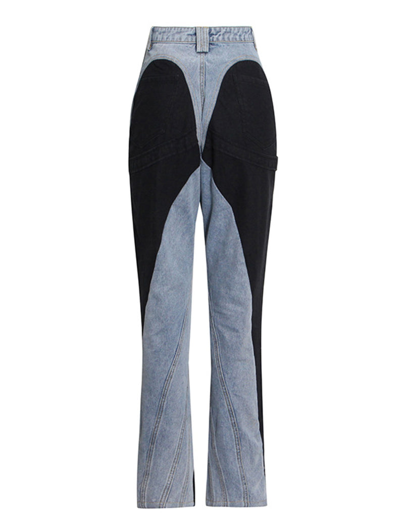 High-Rise Colorblock Jeans