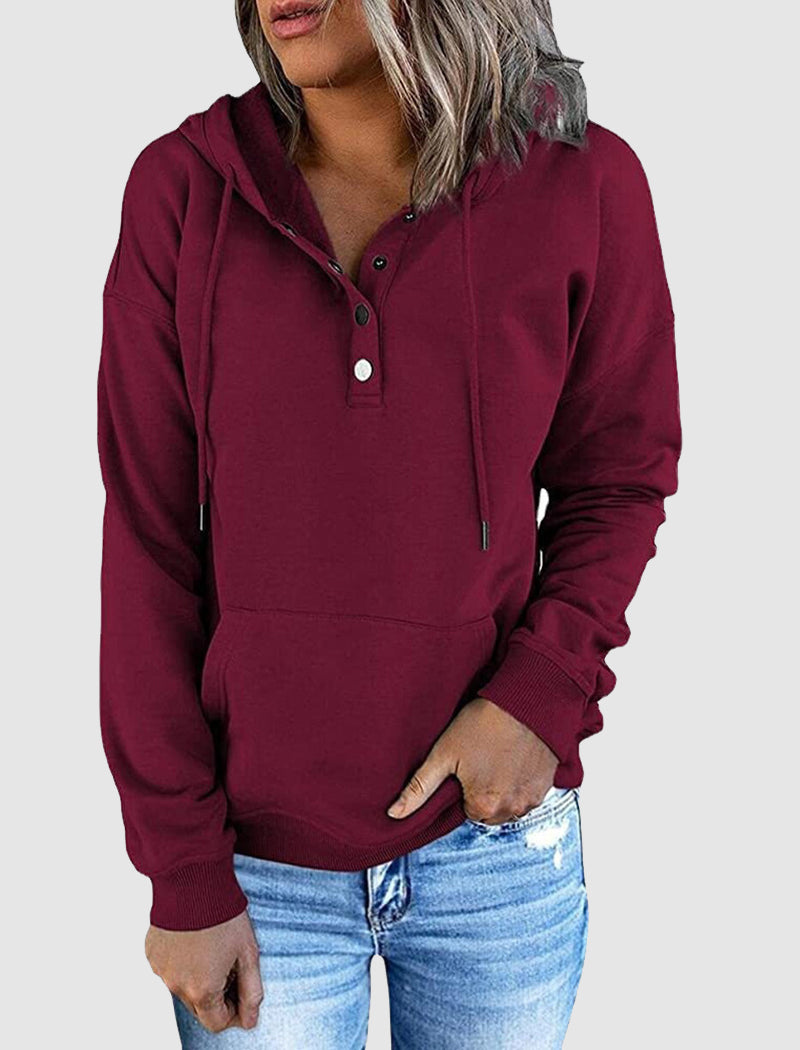 Solid Drawstring Hoodie