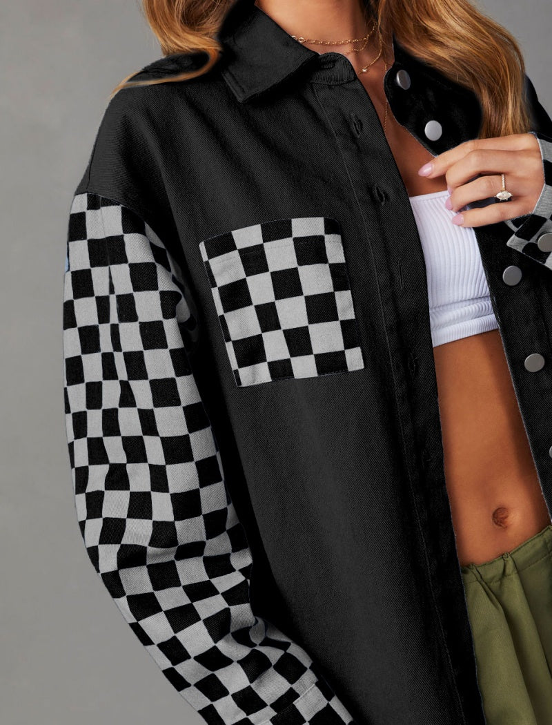 Checkered Button-Up Jacket