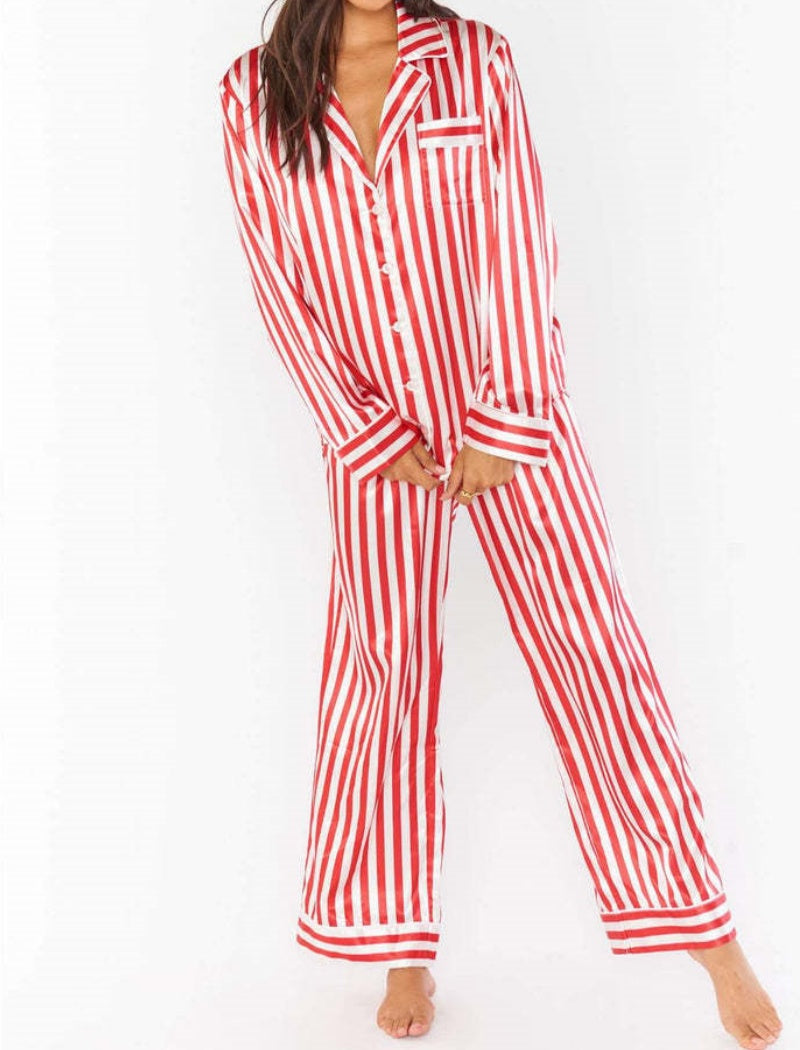 Christmas Striped Top and Pants Set