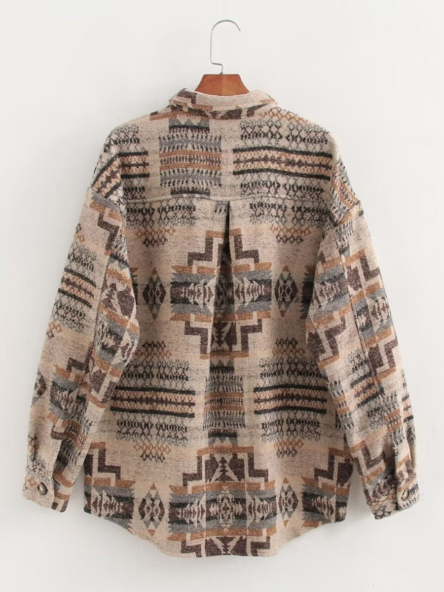 Geometric Print Shacket