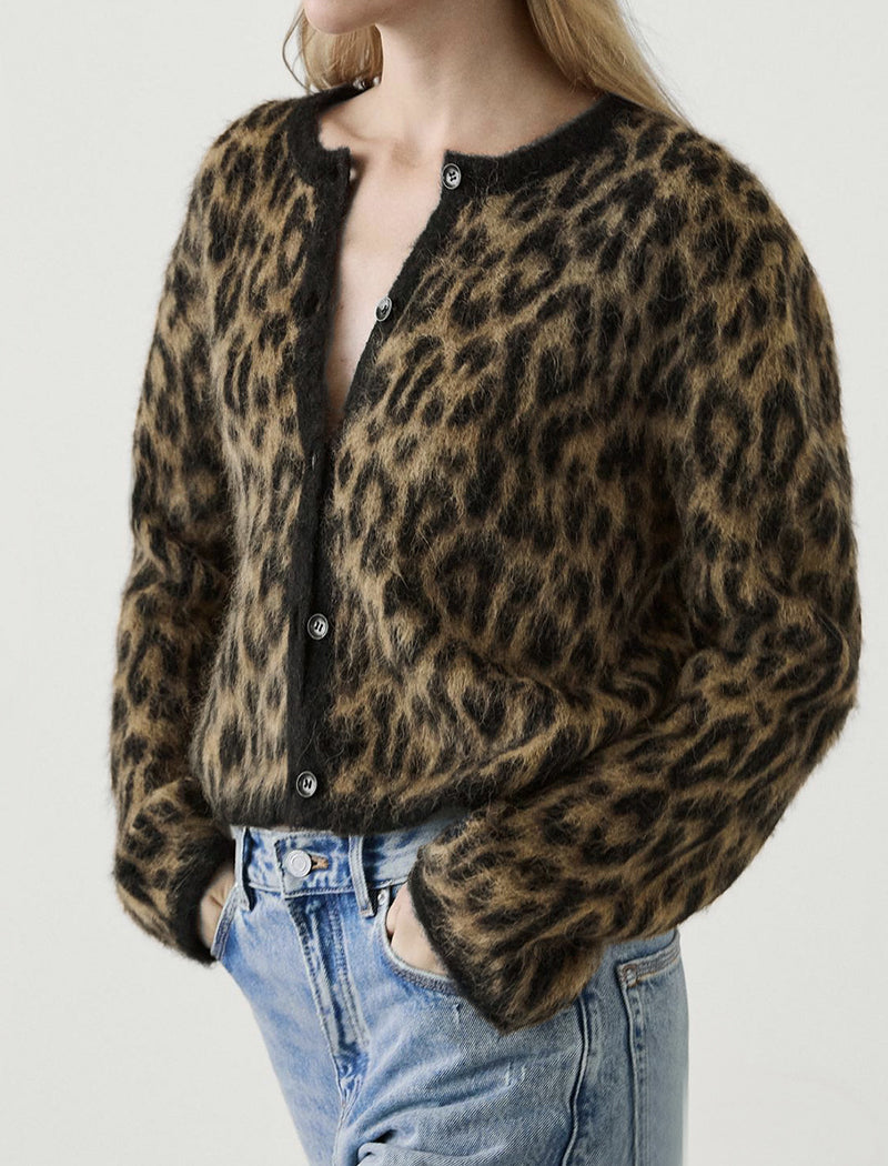 Relaxed Leopard Print Knit Sweater