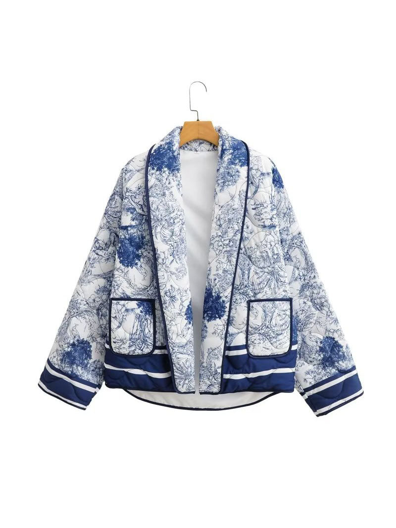 Graphic Quilted Coat