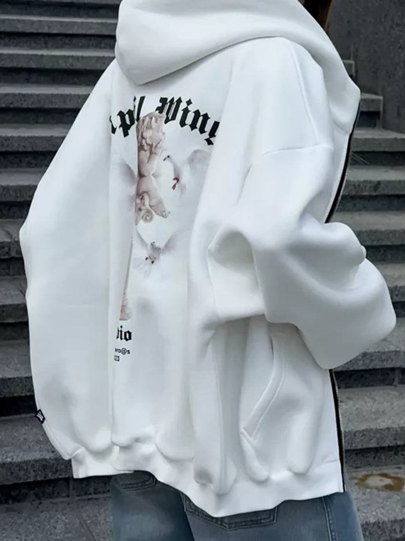 Graphic Print Oversized Hoodie