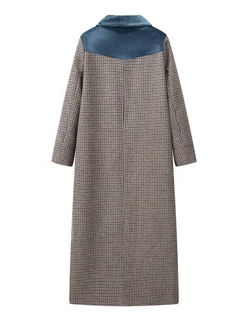 Collared Casual Plaid Coat