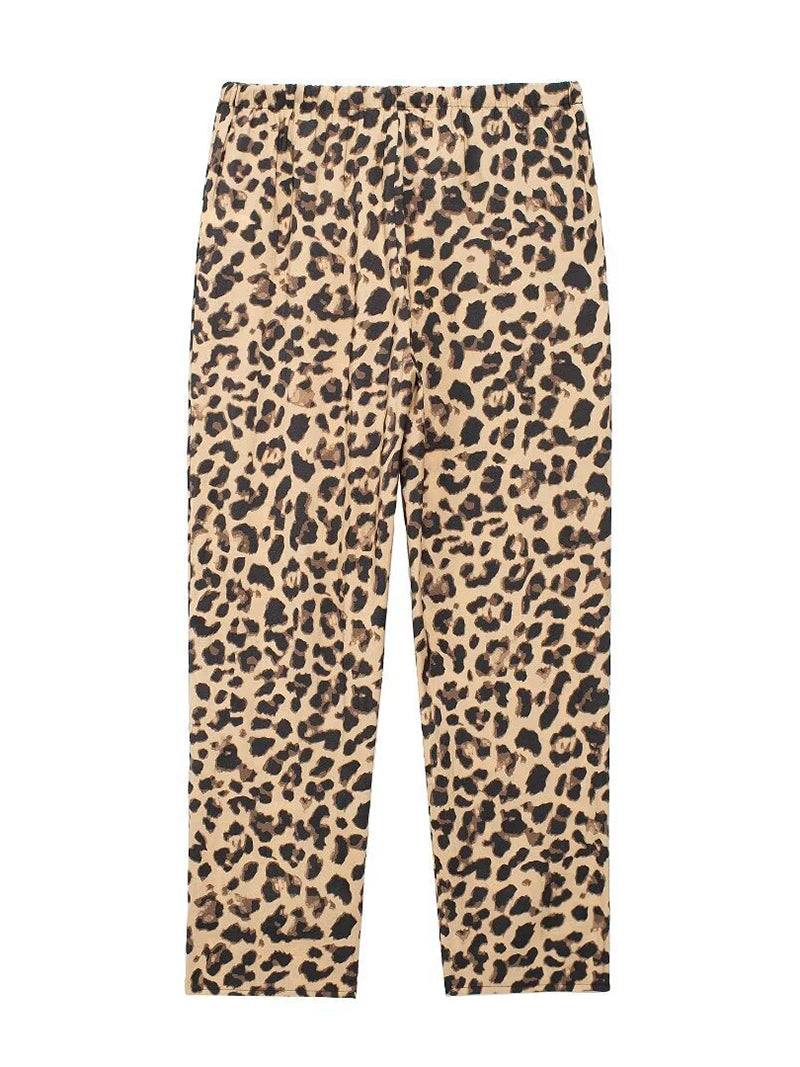 Leopard Wide-Leg Pants