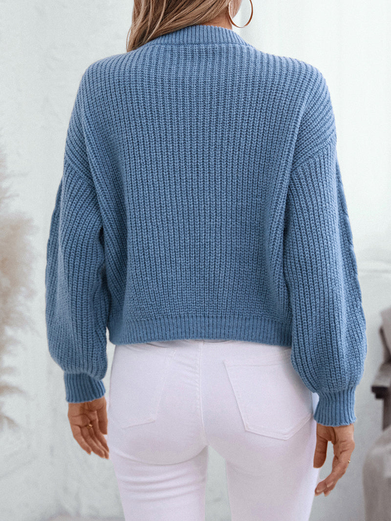 Knotted V-Neck Sweater