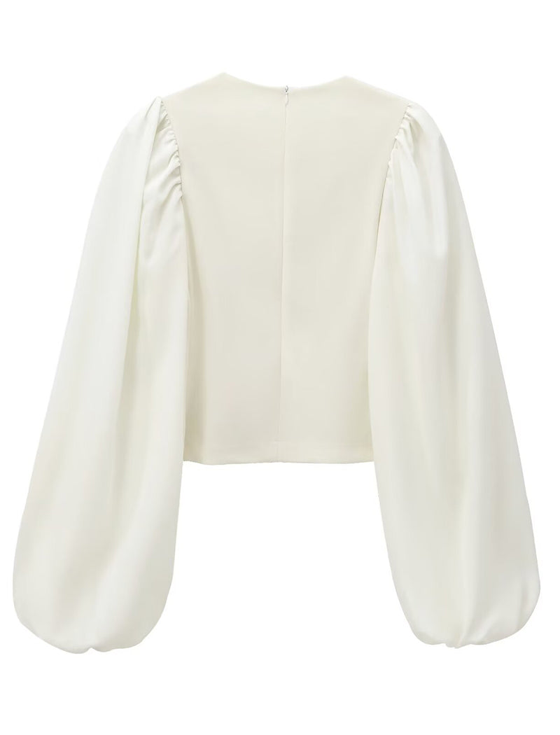 Crewneck Long Sleeve Patchwork Top