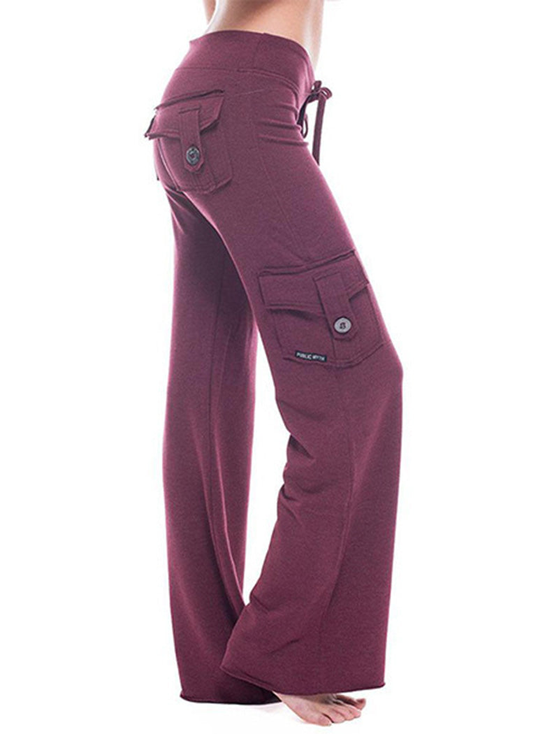 Wide-Leg Cargo Pants with Pocket Detail
