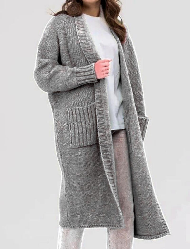 Open Front Longline Knit Cardigan