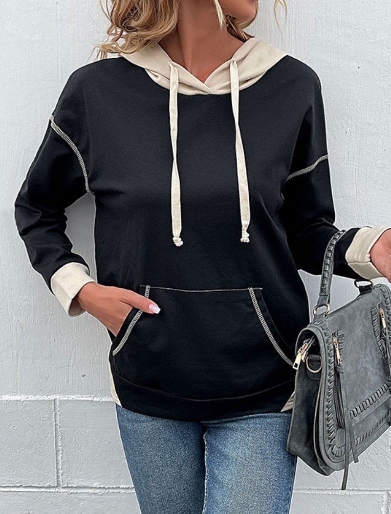 Colorblock Hoodie with Pockets
