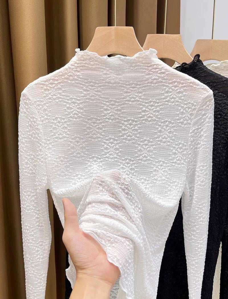 Ruffled Mock Neck Top