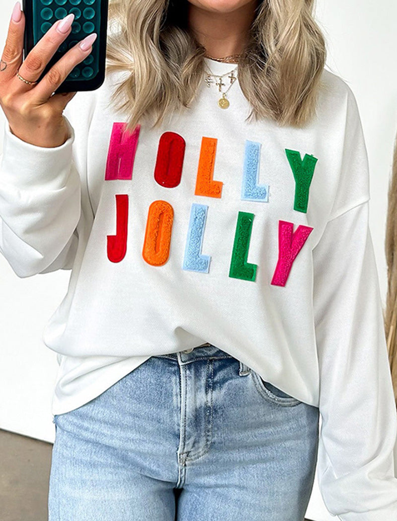 "Holly Jolly" Graphic Long Sleeve Top