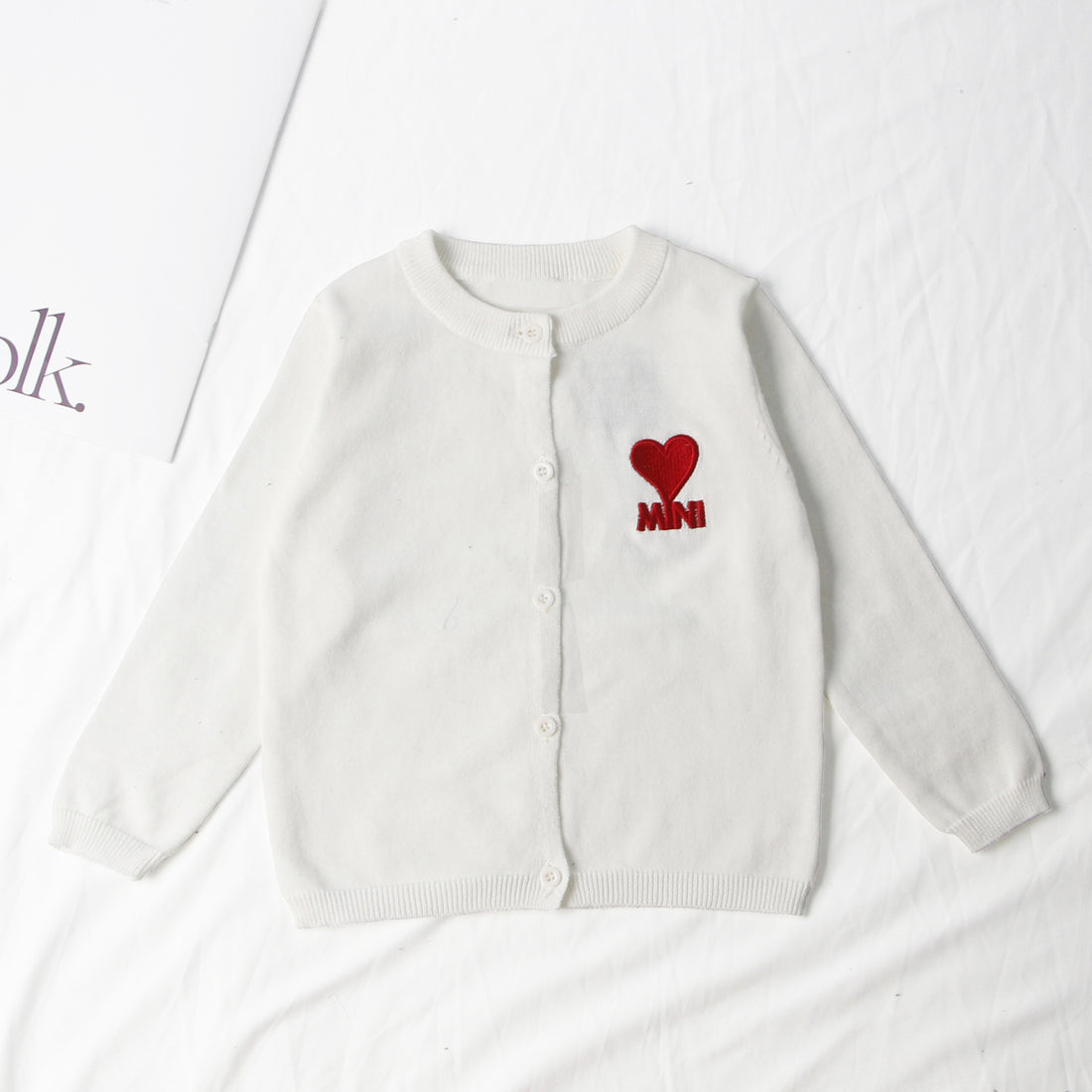Heart Graphic Button-Up Cardigan (Kids)