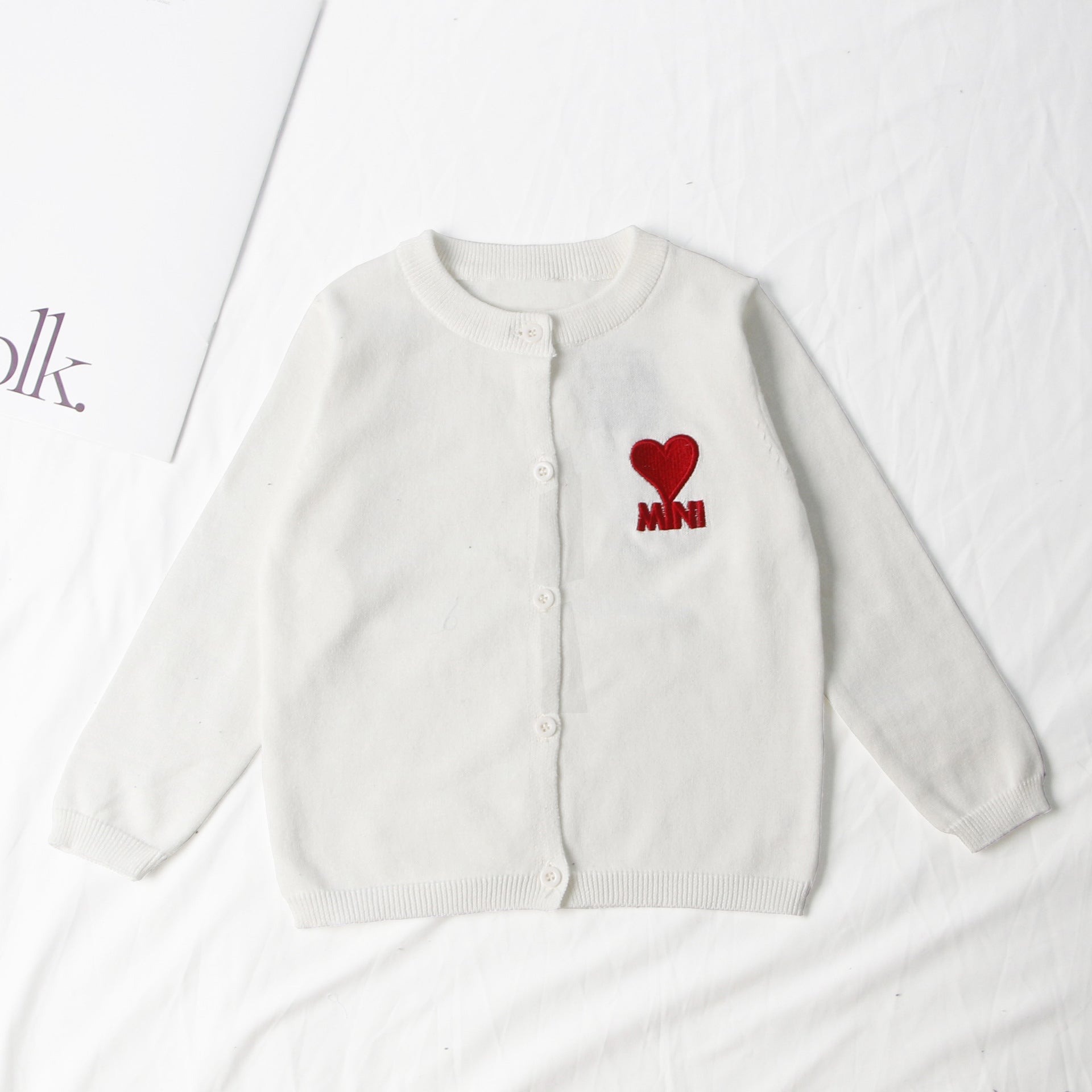 Heart Graphic Button-Up Cardigan (Kids)