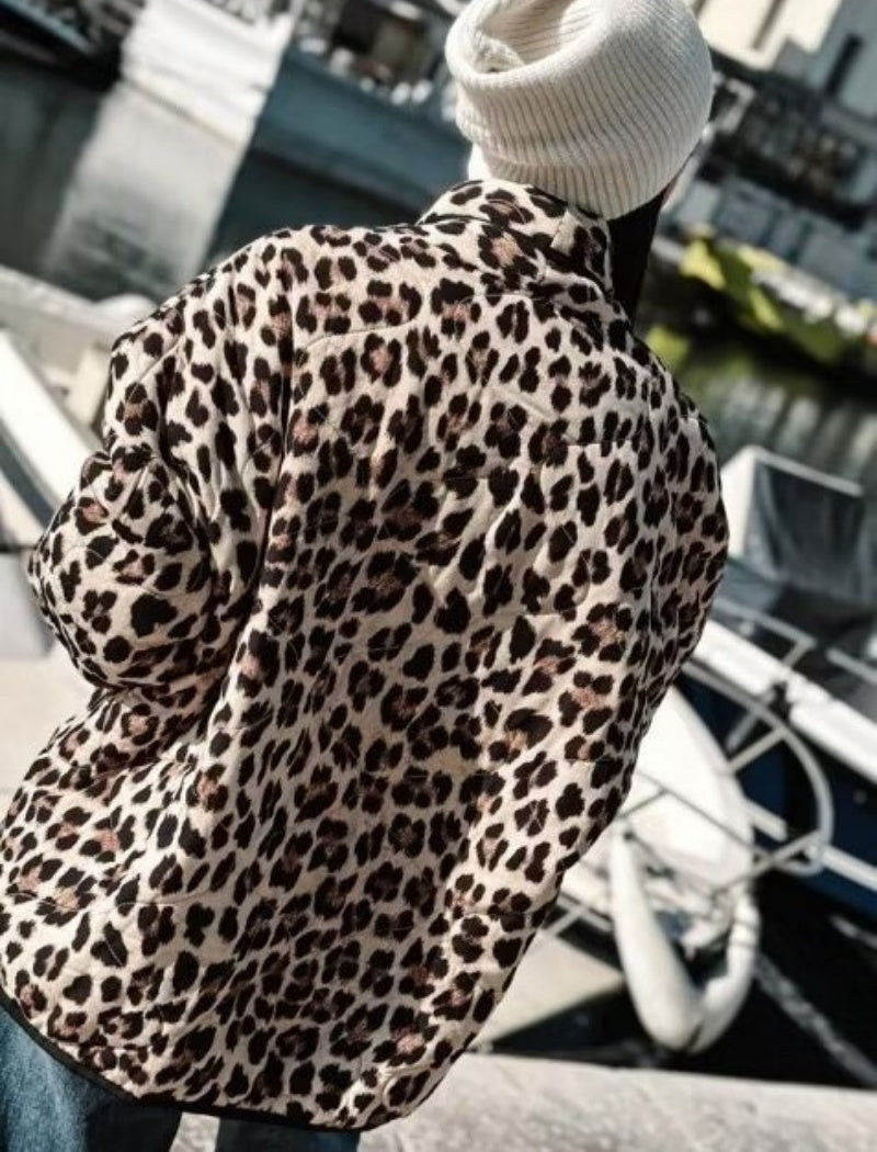 Leopard Print Open Jacket
