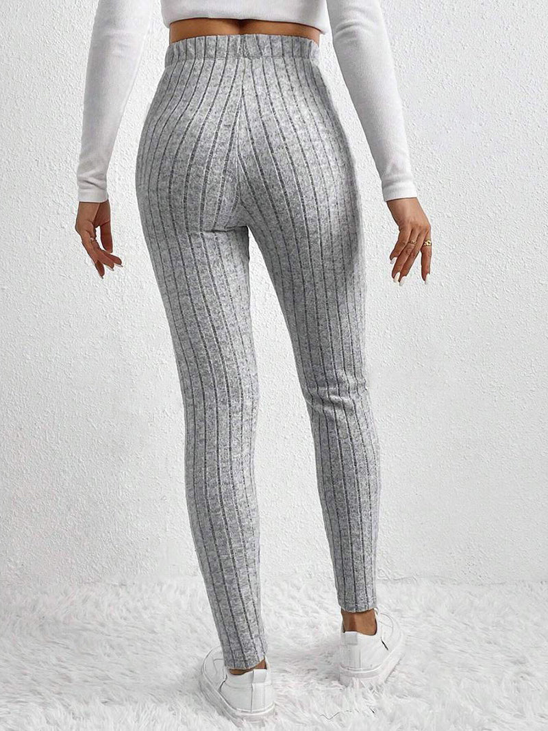 Ribbed Pleated Leggings