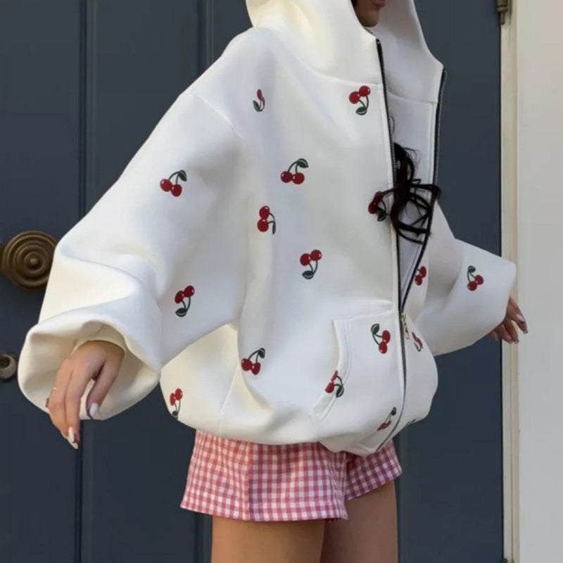 Oversized Hooded Zip-Up Jacket