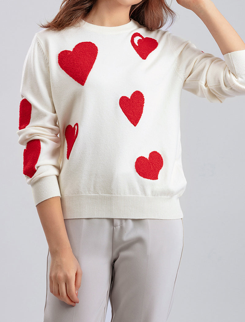 Oversized Heart Knit Pullover