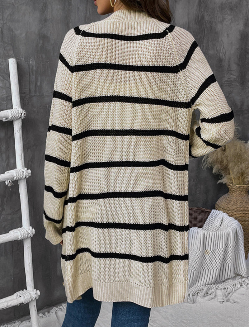 Striped Loose Fit Cardigan Sweater
