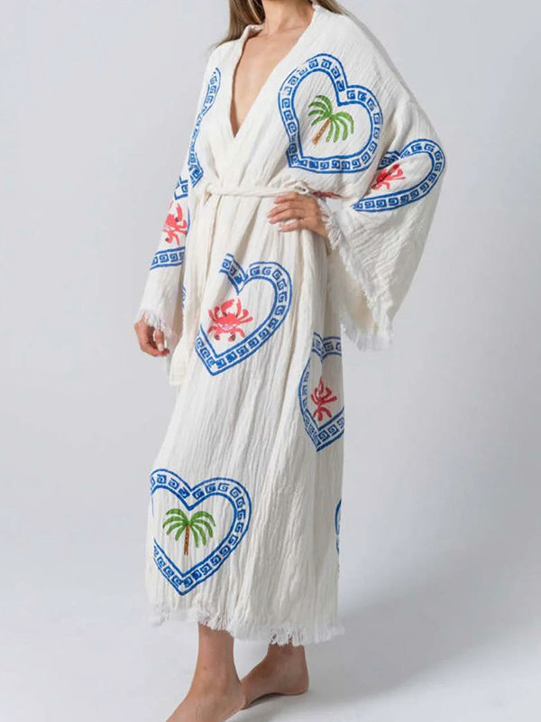 Graphic Belted Robe