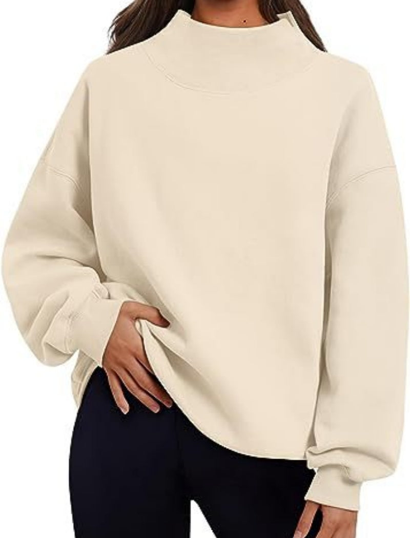 Mock Neck Oversized Pullover