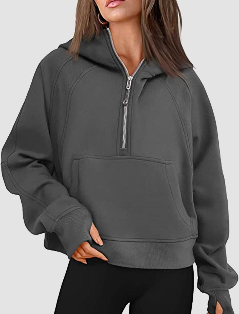 Half-Zip Oversized Hoodie