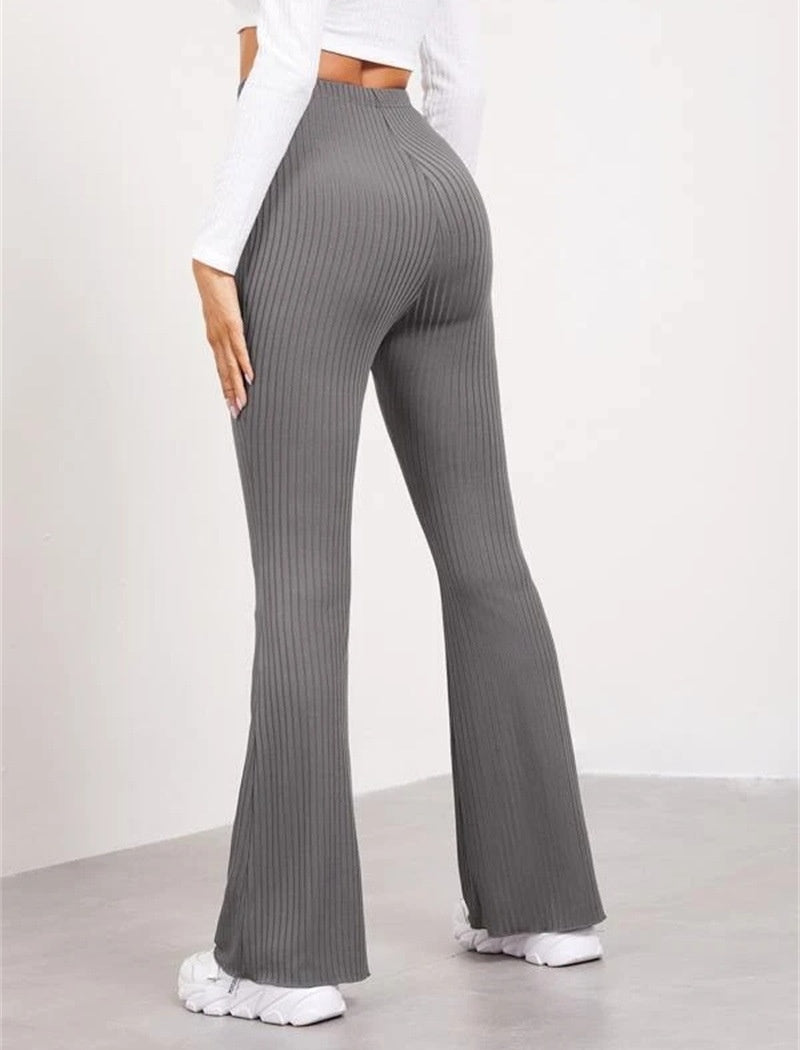High-Waist Flared Track Pants