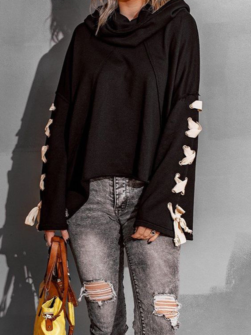 Oversized Hooded Long-Sleeve Pullover