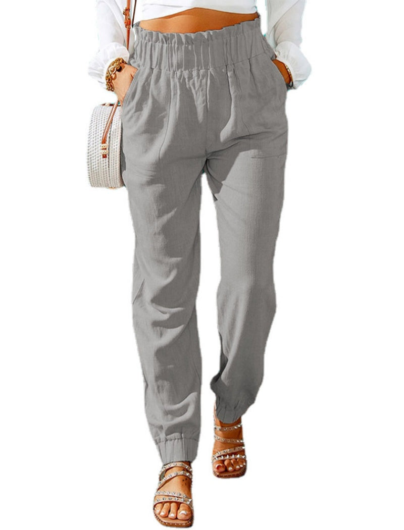 High-Waisted Drawstring Jogger Pants