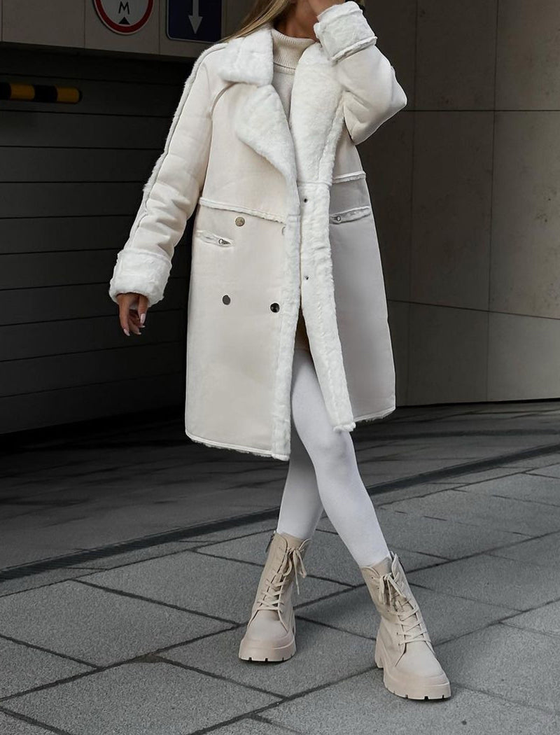 Shearling-Lined Oversized Coat