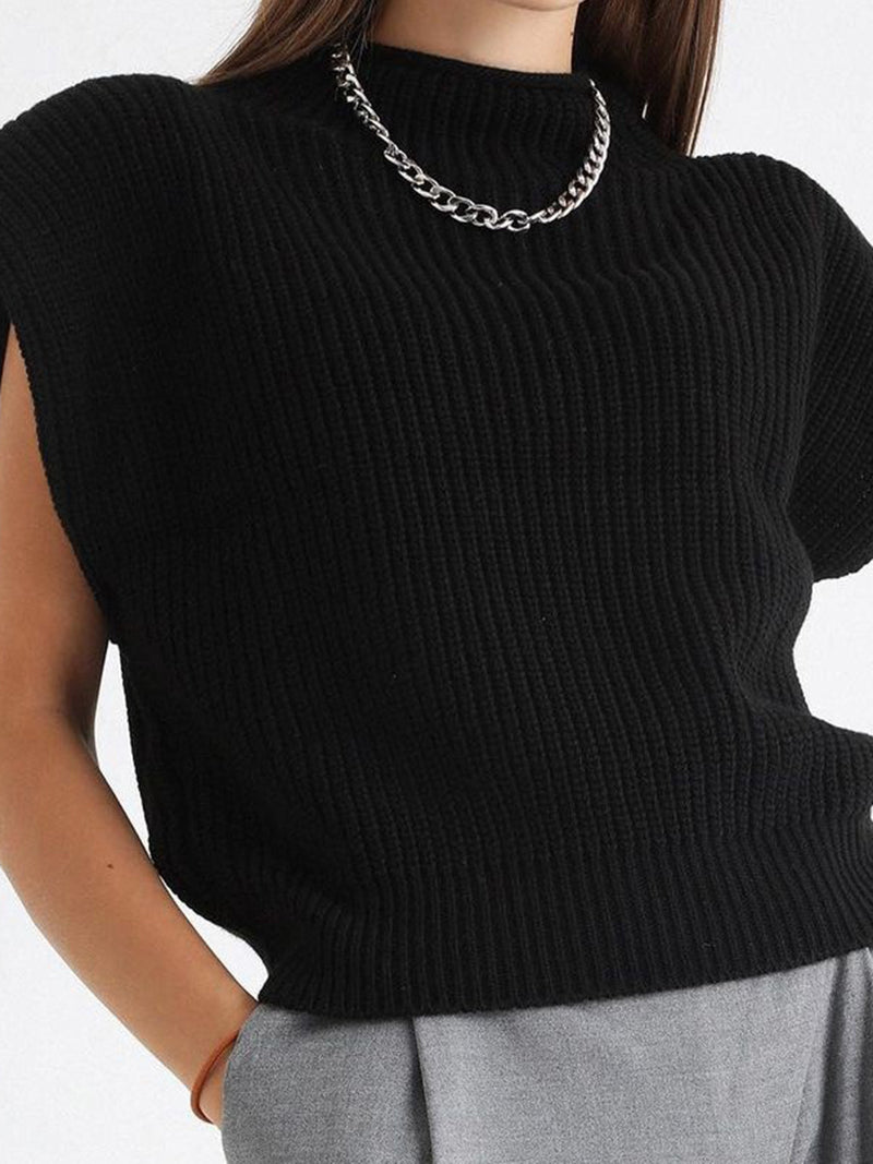 Solid Mock Neck Sweater