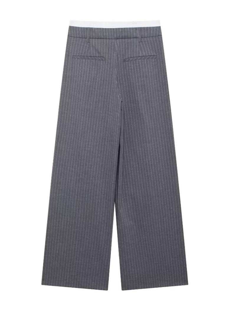 Side-Stripe Wide-Leg Pants