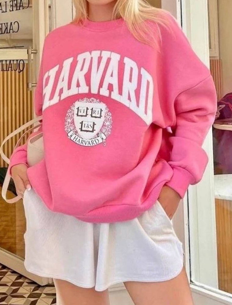 Letter Graphic Long-Sleeve Pullover