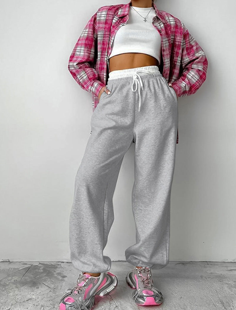 Drawstring Waist Casual Pants