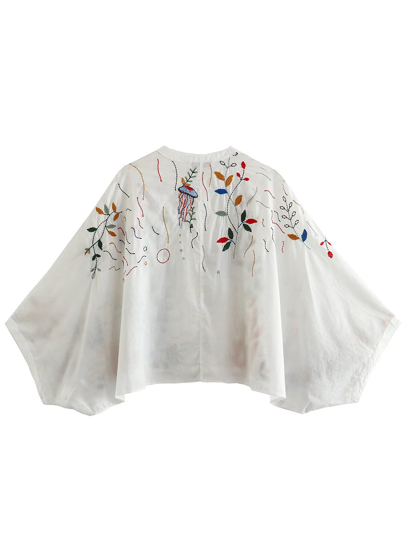 Ocean Print Kimono Top