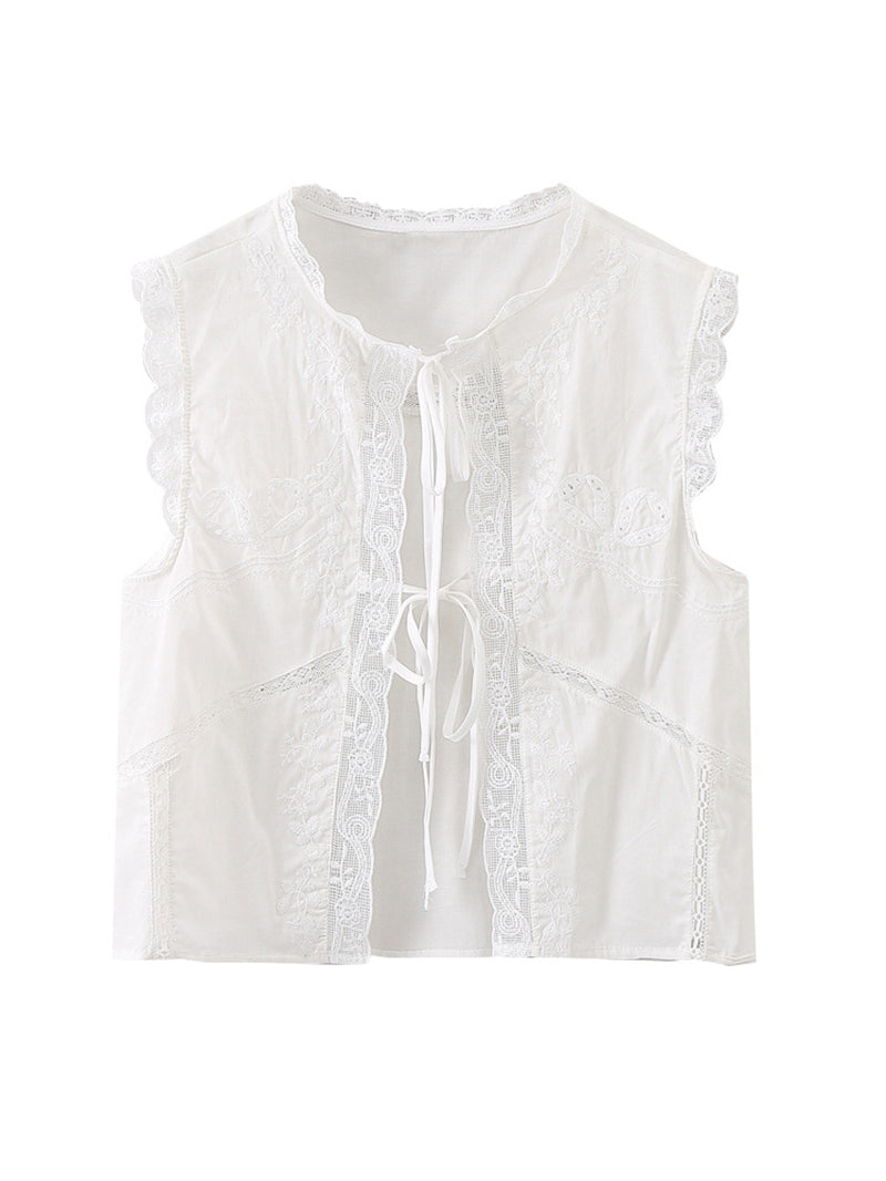 Lace Tie-Front Vest