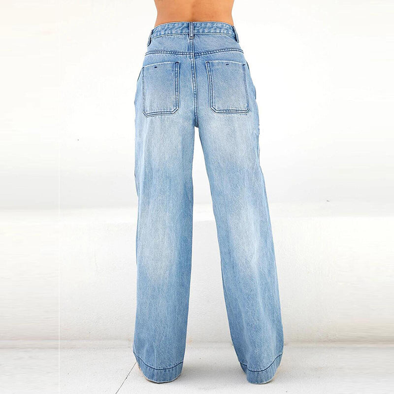 Wide-Leg High-Waisted Jeans