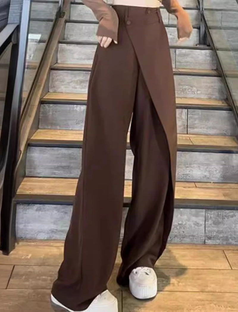 Wide-Leg Pants with Wrap Overlay