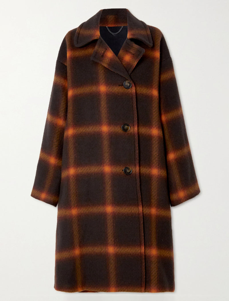 Loose Plaid Coat