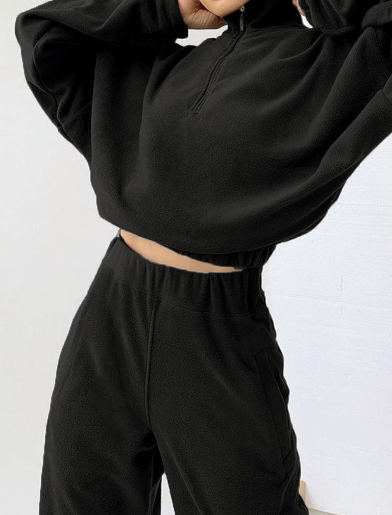 Fleece Zip-Up Lounge Set